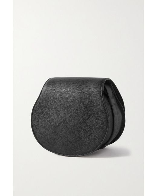 Chloé Gray Marcie Mini Textured-Leather Shoulder Bag