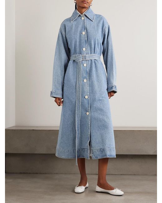 Agolde Blue Maria Mcmanus Oversized Organic And Recycled Denim Trench Coat