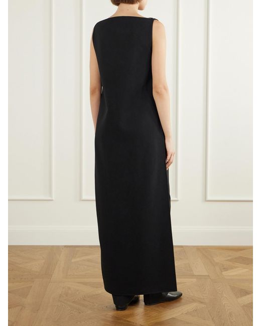 Jil Sander Black Cropped Wool-Blend Blouse