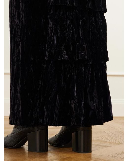 Anna Sui Black Velvet Maxi Skirt