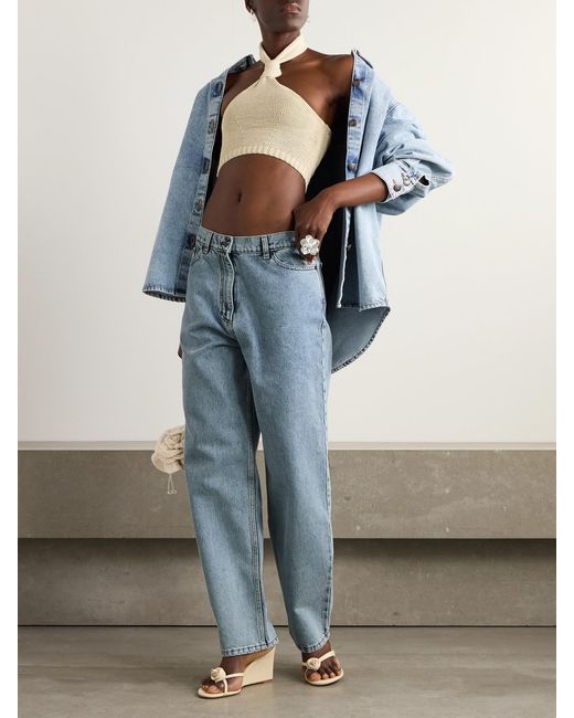 Magda Butrym Blue Straight-Leg Boyfriend Jeans