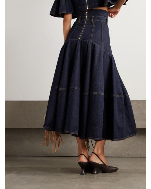 Zimmermann Blue Hypnotic Midi-Jeansrock