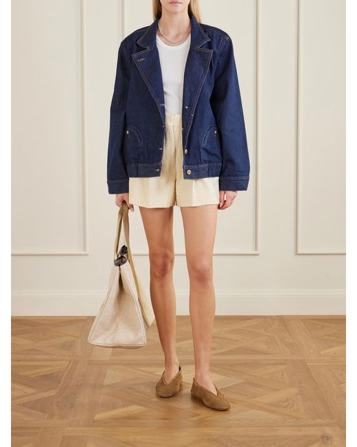 Blazé Milano Natural Orinda Cotton-Blend Tweed Shorts