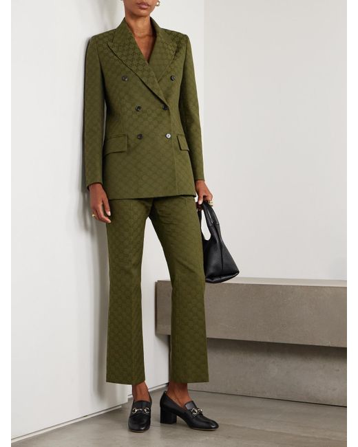 Gucci Green Blazer Aus Gg Canvas, Grösse
