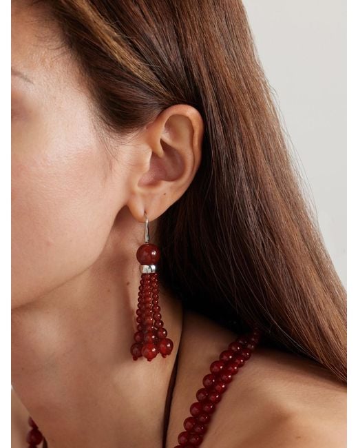 Le Sundial Red Venice Opera Tasselled Carnelian Earrings