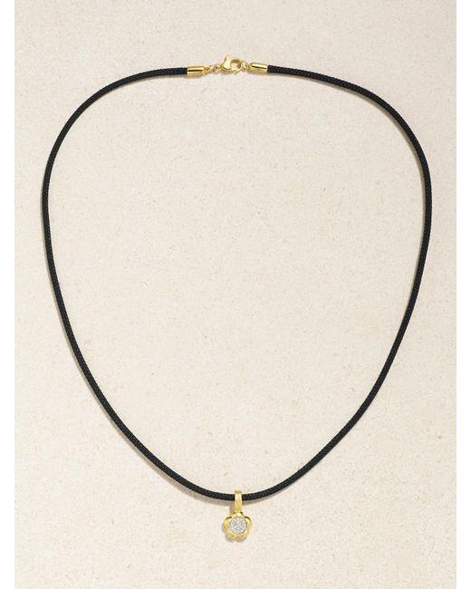 STONE AND STRAND Natural Crosby 10-Karat, Cord And Diamond Choker