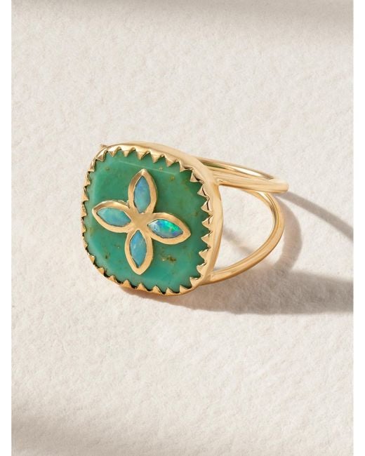 Pascale Monvoisin Metallic Bowie N°2 9-Karat, And Opal Ring