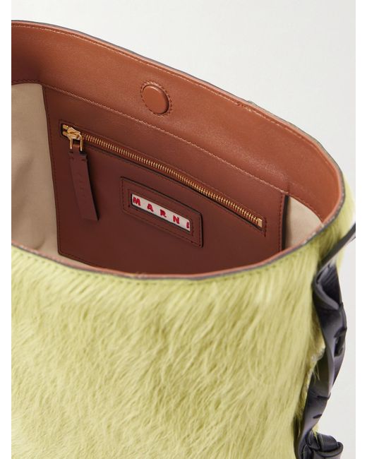 Marni Multicolor Pod 2.0 Leather And Calf Hair Shoulder Bag