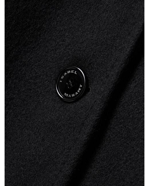 Isabel Marant Black Efezia Brushed Wool-Blend Coat