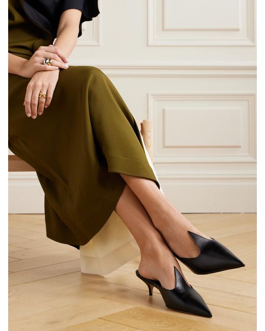 Ferragamo Black Dorye Leather Mules