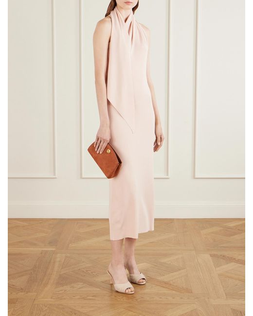 Liffner Orange Pushlock Leather Clutch