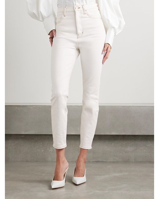 FRAME White Carolina Herrera The Taper High-Rise Skinny Jeans