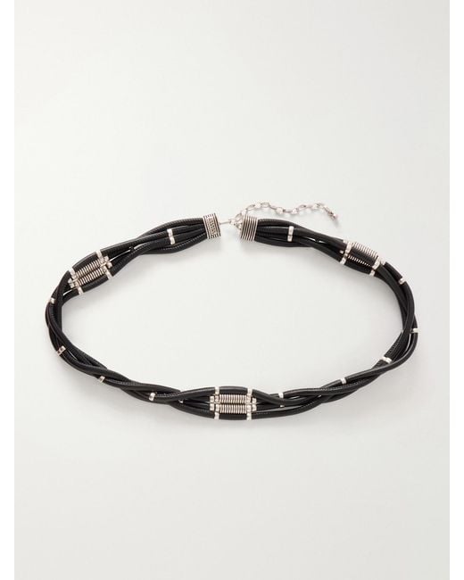 Isabel Marant White Tylka Embellished Braided Leather Belt