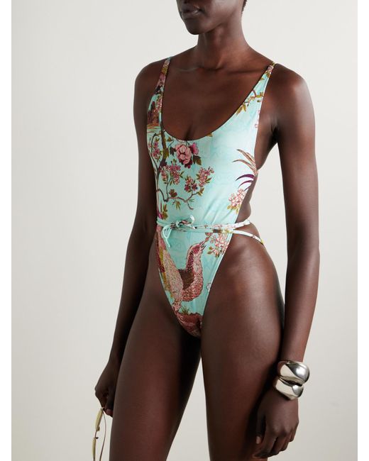 Maillot De Bain À Liens Signature Swim X Roberto Cavalli, Fagianella Skims en coloris White
