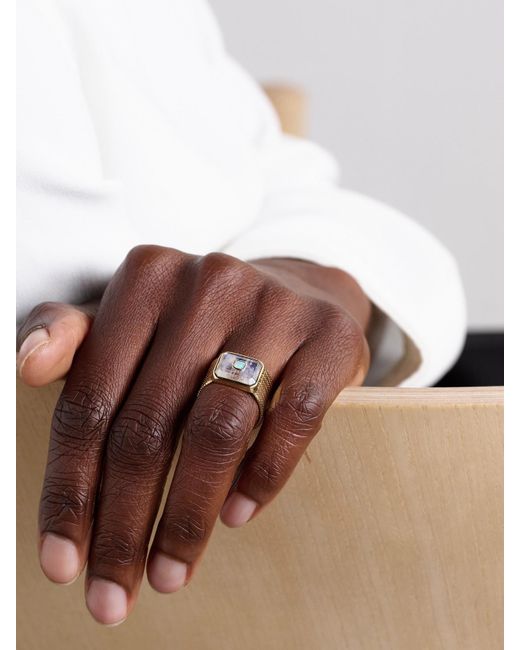 Pascale Monvoisin Natural Anton N°2 Ring Aus 9 Karat Mit Mondstein Und Opal