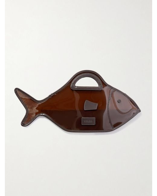 Staud Brown Cleo Leather-Trimmed Pvc Tote