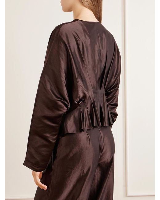 Joseph Brown Eris Gathered Linen And Silk-Blend Blouse