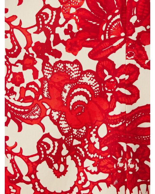 Cara Cara Red Anna Fringed Printed Cotton-Blend Mini Dress