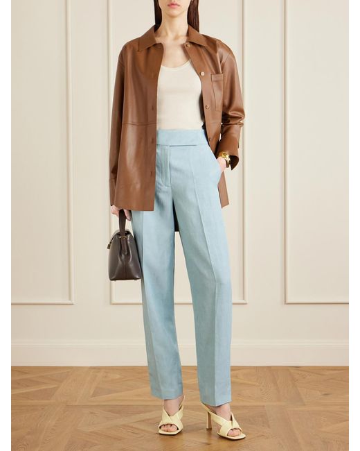 Joseph Blue Aix Twill Straight-Leg Pants