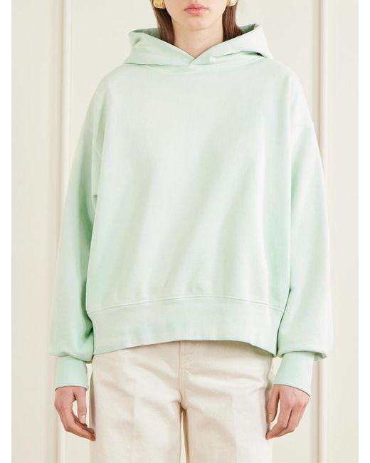 SLVRLAKE Denim Green Cinch Cotton-Jersey Hoodie