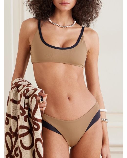 Marysia Swim Natural Calacatta Zweifarbiges Bikini-Oberteil