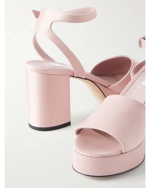 Totême Pink Satin Platform Sandals