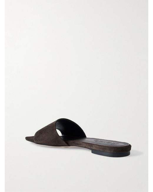 Aeyde Brown Anna Suede Slides