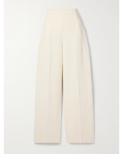 FFORME Natural Peyton Hose Mit Weitem Bein Aus Crêpe