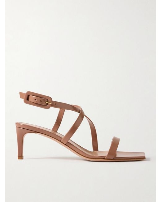 Gianvito Rossi Pink Tokio 55 Patent-Leather Sandals