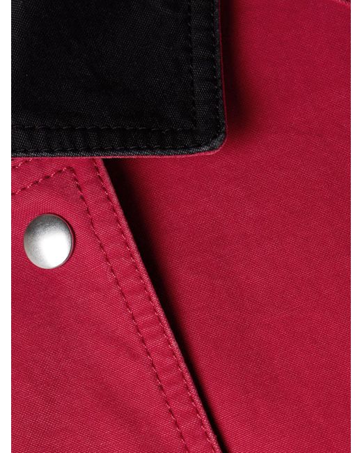 The Row Red Elodianna Two-Tone Cotton-Canvas Jacket