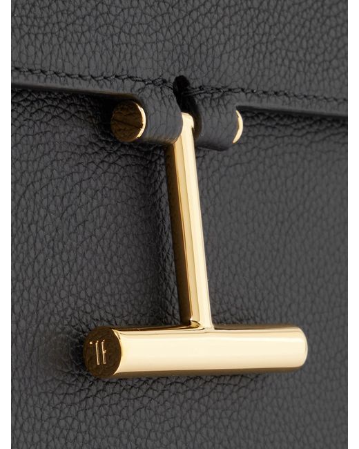 Tom Ford Gray Tara Mini Schultertasche Aus Strukturiertem Leder