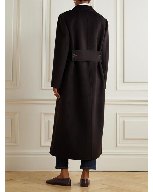 Victoria Beckham Black Double-Breasted Wool And Cashmere-Blend Coat