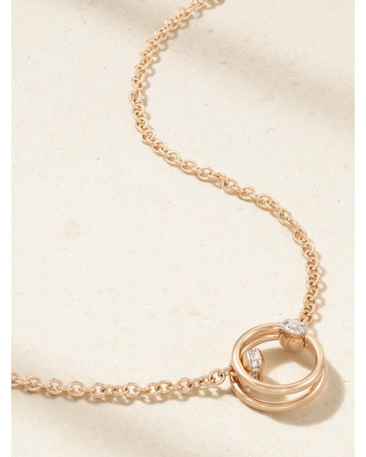 Pomellato Natural Together 18-Karat Rose, Rhodium-Plated And Diamond Necklace