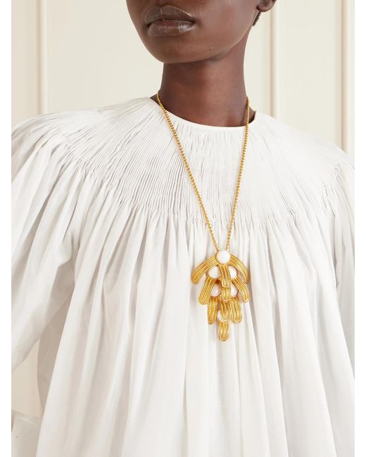 Sonia Petroff White Orofina-Plated And Resin Necklace