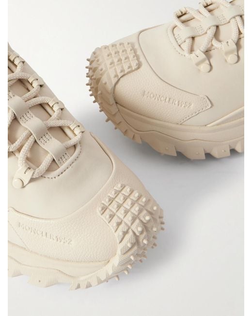 Moncler Natural Trailgrip Apex2Gtx Suede And Textured-Leather Sneakers