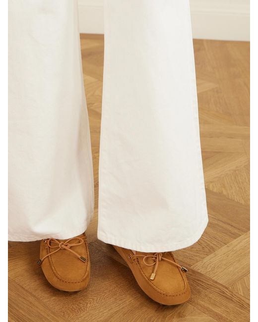 Tod's Brown Gommino Suede Loafers
