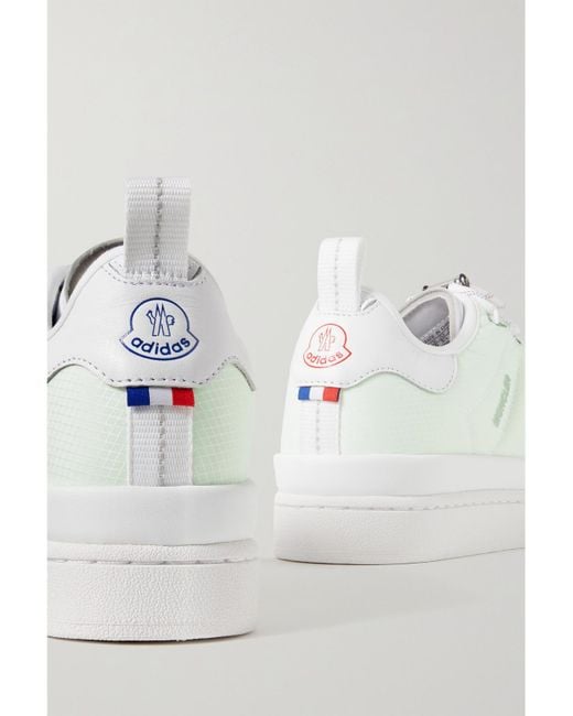 Moncler Genius White Adidas Originals Campus Leather-Trimmed Ripstop Sneakers