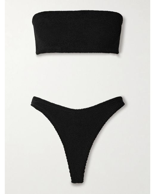 Bikini Bandeau En Crépon Shay Hunza G en coloris Black