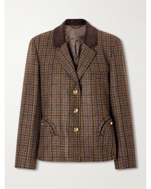 Blazé Milano Brown Checked Wool Blazer
