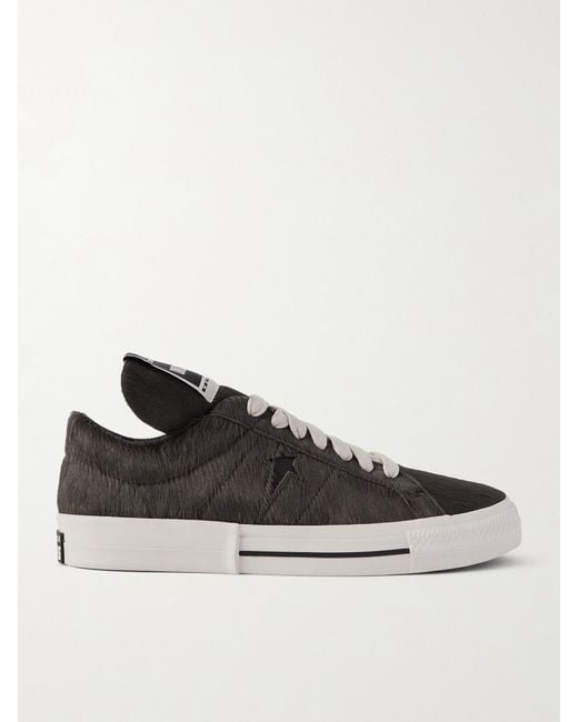 Rick Owens Brown Converse Onestr Sneakers Aus Kuhhaar Mit Lederbesätzen
