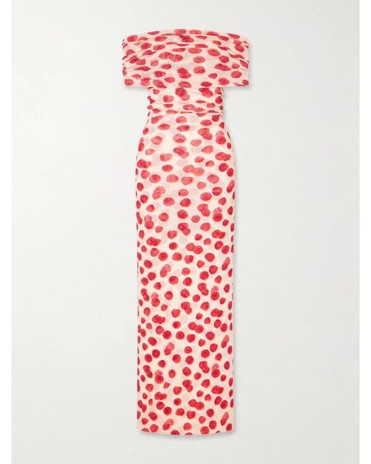 Stella McCartney White Printed Chiffon Midi Dress
