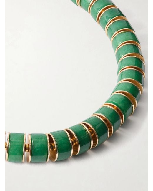 Roxanne Assoulin Green The Stone Slice-Tone Jade And Carnelian Beaded Necklace