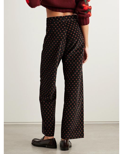 Bode Blue Mcallister Floral-Print Cotton-Corduroy Straight-Leg Pants