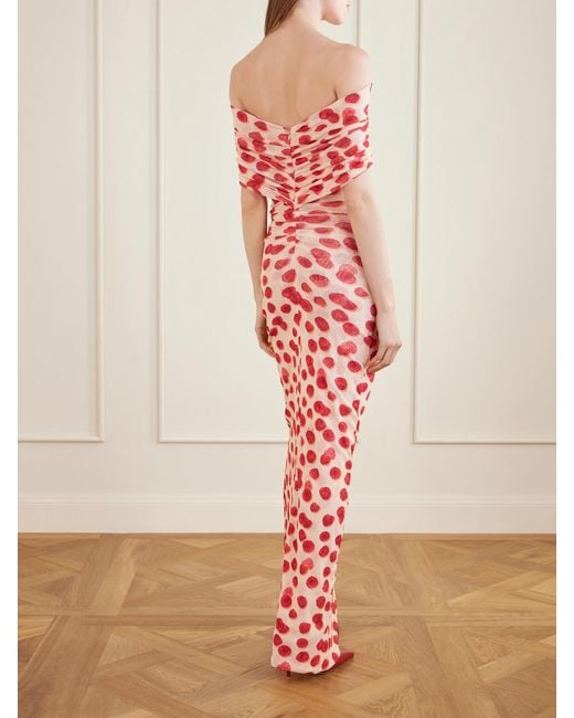 Stella McCartney White Printed Chiffon Midi Dress