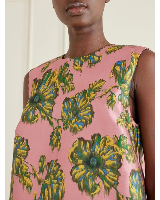 ALÉMAIS Pink Faye Floral-Print Twill Top