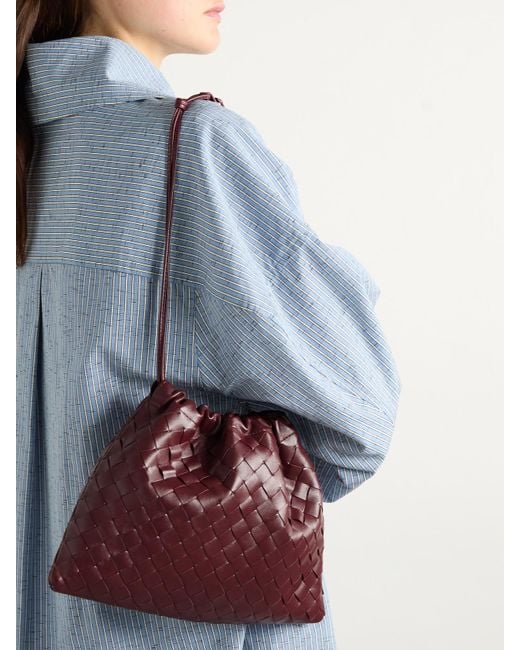 Bottega Veneta Red Dustbag Small Intrecciato Leather Clutch