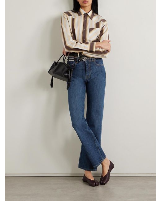 Our Legacy Blue Linear High-Rise Straight-Leg Jeans