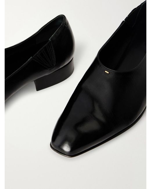 Khaite Black Colt Leather Loafers