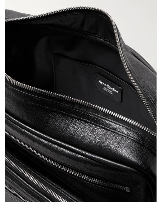 Acne Black Camerero Camera Mittelgroße Tote Aus Strukturiertem Leder Mit Verzierungen