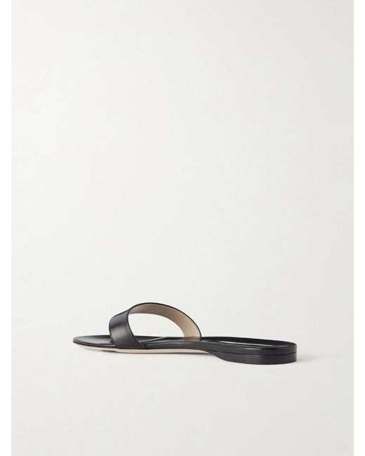 Christen White Helix Leather Thong Sandals